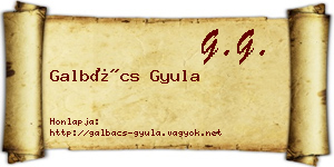 Galbács Gyula névjegykártya
