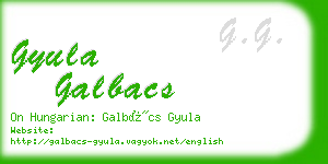 gyula galbacs business card